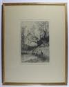 Collection of approximately 70 prints, including etchings and wood engravings.